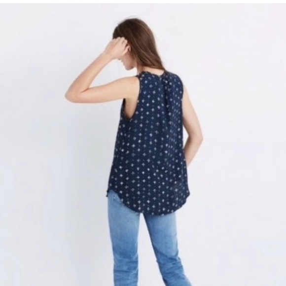 Madewell Memory Blue Tank With Keyhole XS - Picture 2 of 10